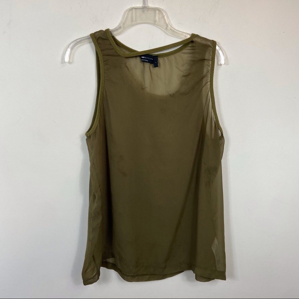 ASOS Distressed Olive Green Blouse